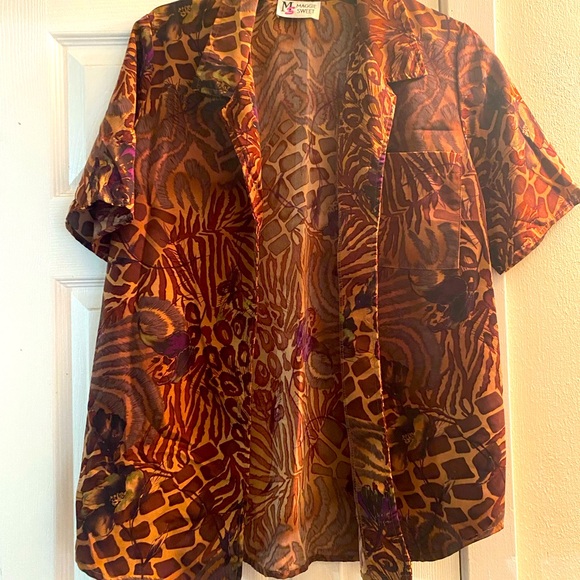 90s Vintage Maggie Sweet Safari Button Up - Picture 1 of 5